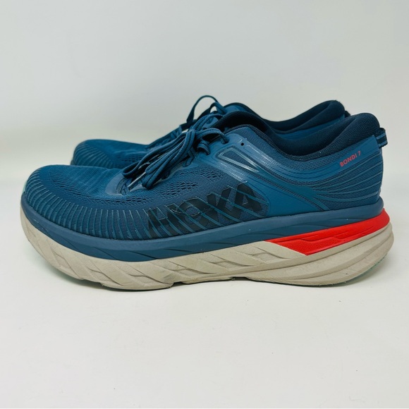 Hoka One One Bondi 7 Men’s Sneakers Size 11.5 WIDE Dark Blue Grey - Picture 3 of 12